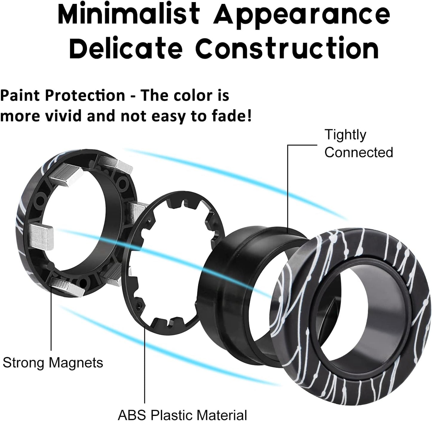 3Pcs Magnetic Rings Fidget Toys for Teens, Adults&Kids|Halloween Toys Gifts for 8 9 10 11+ Year Old Boy & Girl|ADHD Fidget Toy Pack for Anxiety Relief,Coolest Gifts for Teen Boys