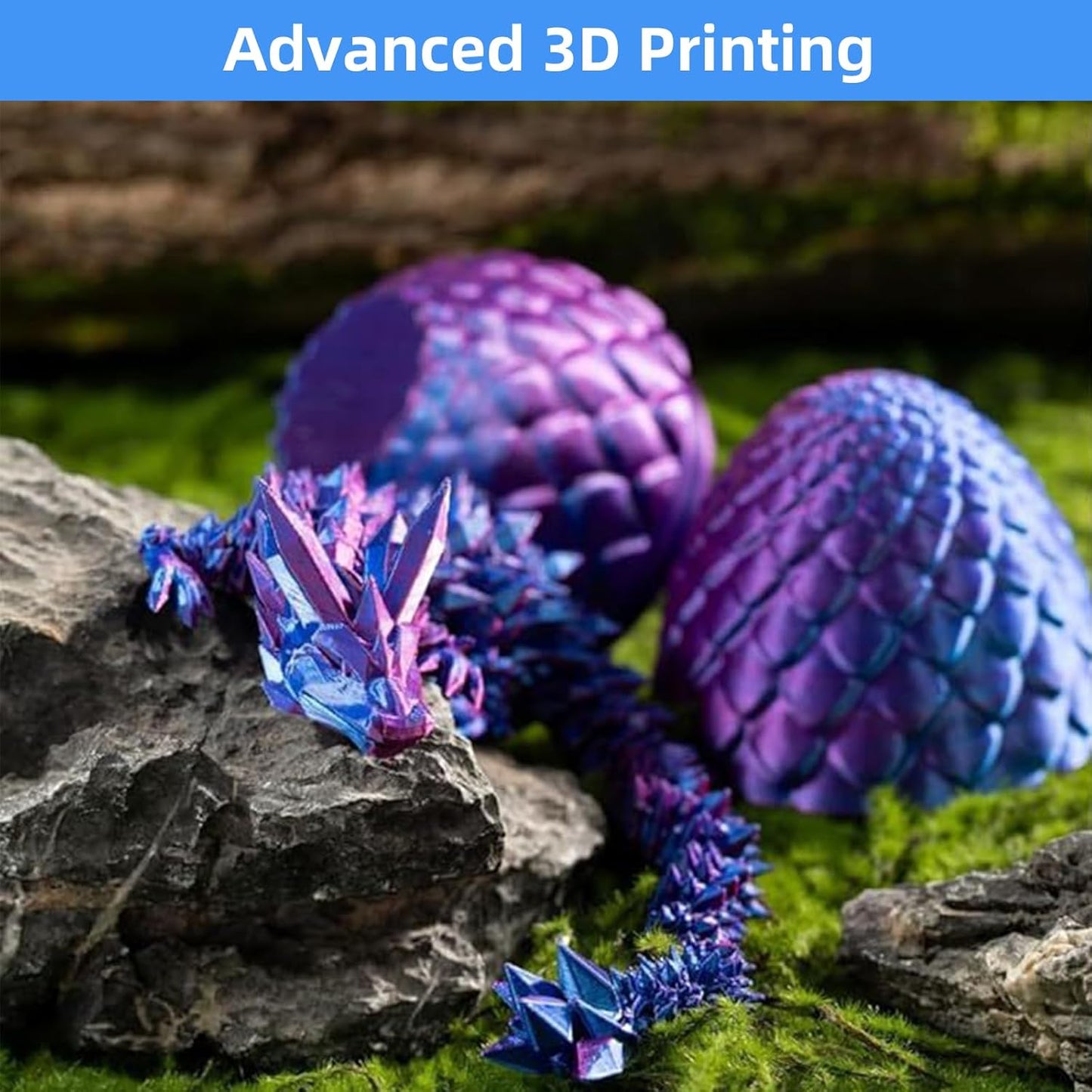 3D Printed Dragon-Flying Articulated Dragon|3D Printed Dragon Eggs with Dragon Inside|Eco-Friendly Crystal Dragon-Mystery Dragon Egg,Adults Fidget Toys for Autism ADHD (Flying Dragon/Laser Red)