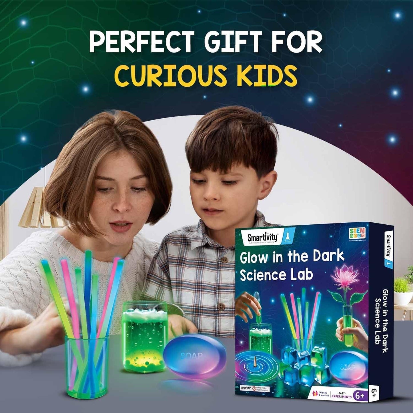 Smartivity Glow Magic Science Kit for Kids Ages 6-7-8-9-10-11-12 Years | 20 Amazing Science Experiments I Birthday Gifts for Boys & Girls | STEM Kit Toy for 6-12 Years Old