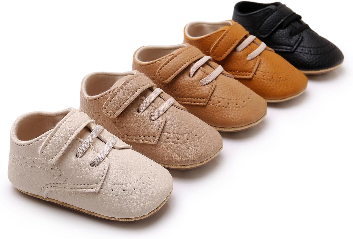 SOFMUO Baby Boys Girls High Top Ankle PU Leather Sneakers Soft Rubber Sole Infant Moccasins Newborn Oxford Loafers Anti-Slip Toddler Wedding Uniform Dress Shoes