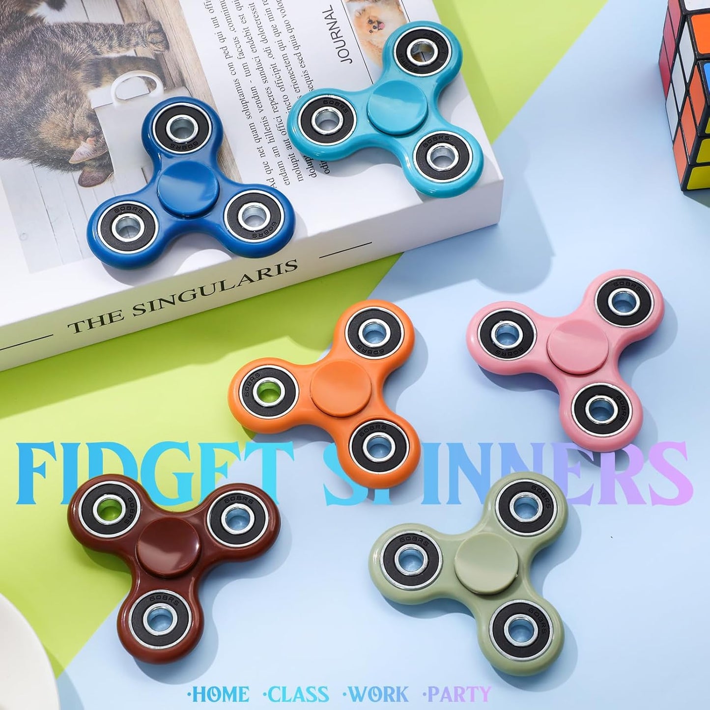 18 Pcs Fidget Spinner Toy Hand Fidget Spinner Bulk Sensory Fidget Toy Adults Fidget Spinners for Adults Kids Party Favors Classroom Prizes Gift Bag Fillers Fidget Relief Toys, 6 Colors