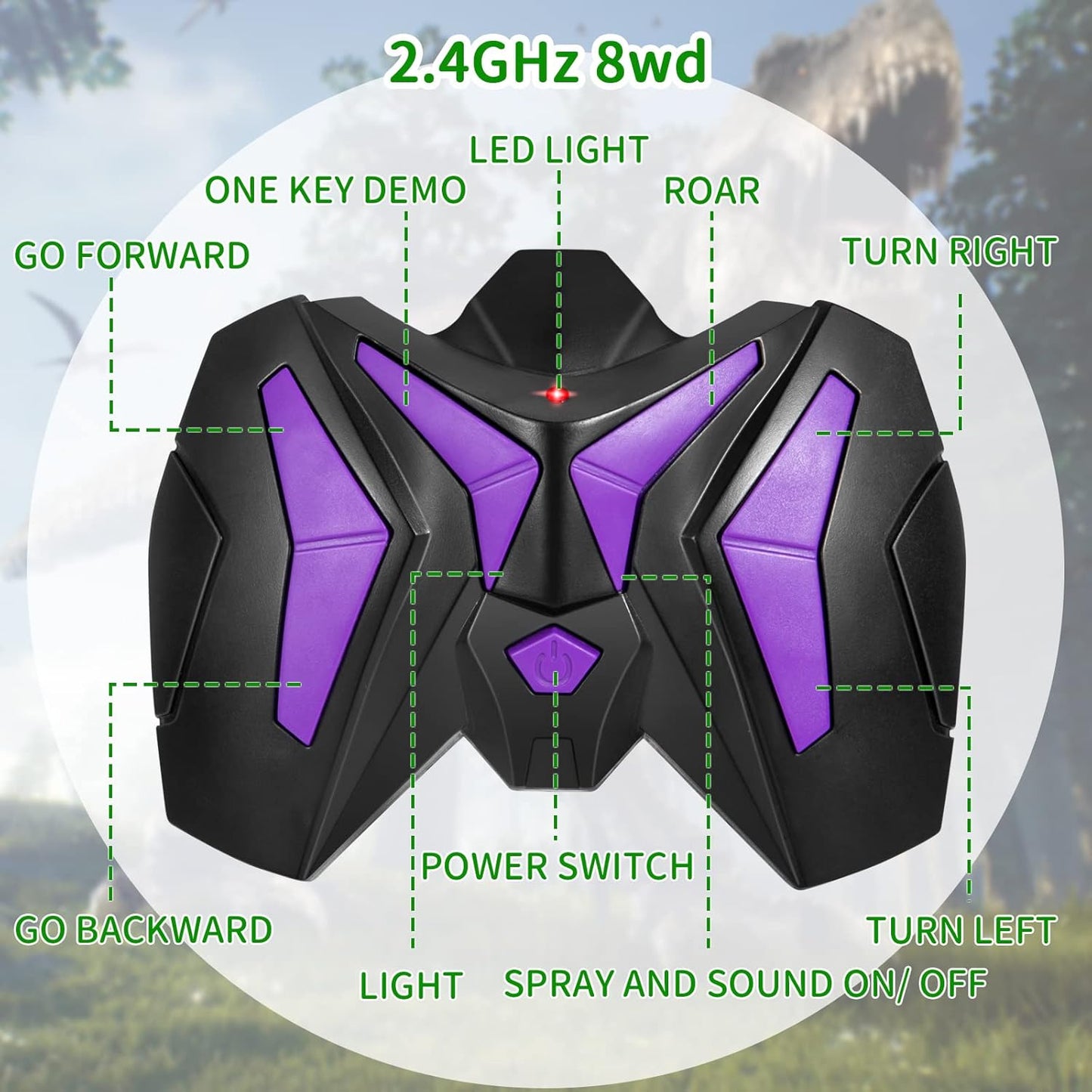 TEMI Large Remote Control Bionic Dinosaur Toy for Kids 3-12, Realistic Mist Spray Electric Walking Jurassic T-rex, RC Dino Robot Toy with Light & Roar, Gift for Toddlers Boys Girls 4-7