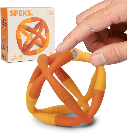 Speks Fleks Silicone 6-Piece Building Set - Marigold - Fun Desk Toy for Adults