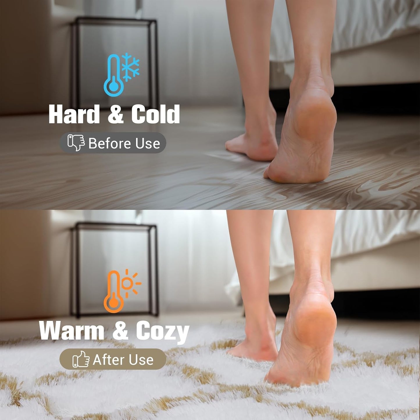 Fluffy Rug for Bedroom, 8X10Feet Stripe Checkered Rug Anti-Skid High Pile for Living Room Bedroom Kids Room Nursery, Dorm Home Decor