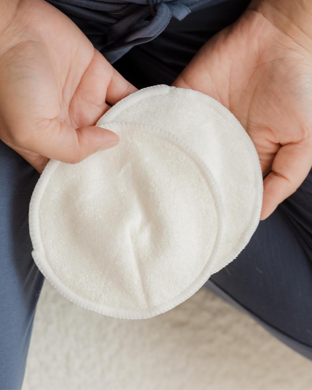 Kindred Bravely Organic Reusable Nursing Pads, Washable, for Breastfeeding & Leaking with Carry Bag, 10 Pack 5.5" D (Twilight Busty)