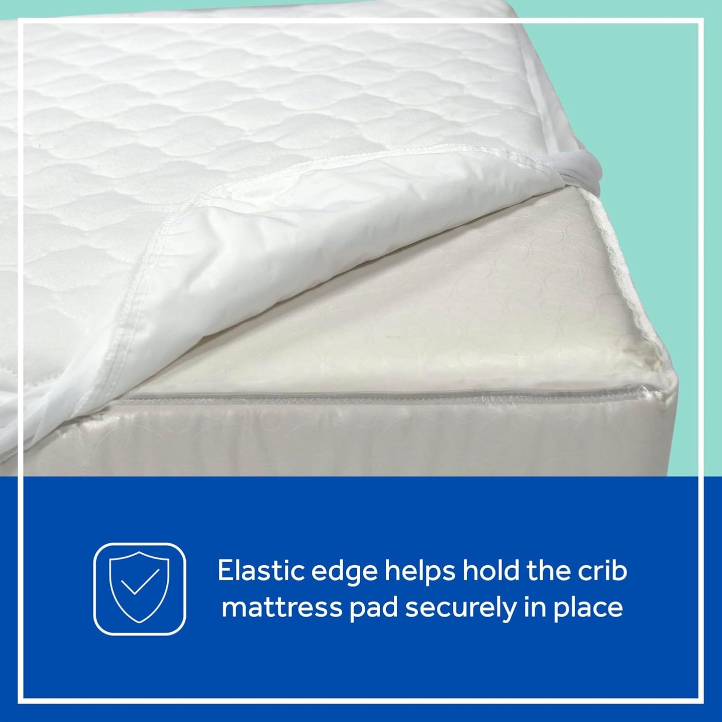 Sealy Baby Stain Protection Waterproof Crib Mattress Protector Cover, Fitted Toddler Bed Pad, Protective Sheet for Boys and Girls Bedding, Noiseless & Machine Washable/Dryer Friendly 52x28 - White