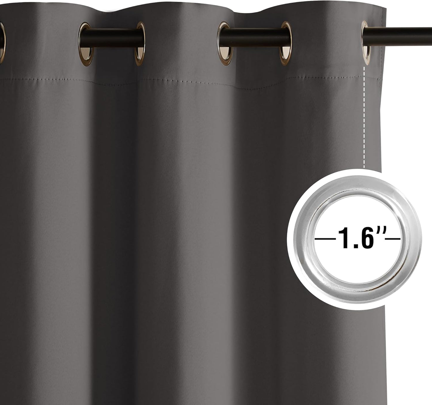 NICETOWN Grey Blackout Curtains for Bedroom 84 inches Long, Cortinas Thermal Grommet Curtains for Living Room, Noise Reducing Privacy Window Treatment Shades for Nursery, Laundry Patio, 2 Panels, W52