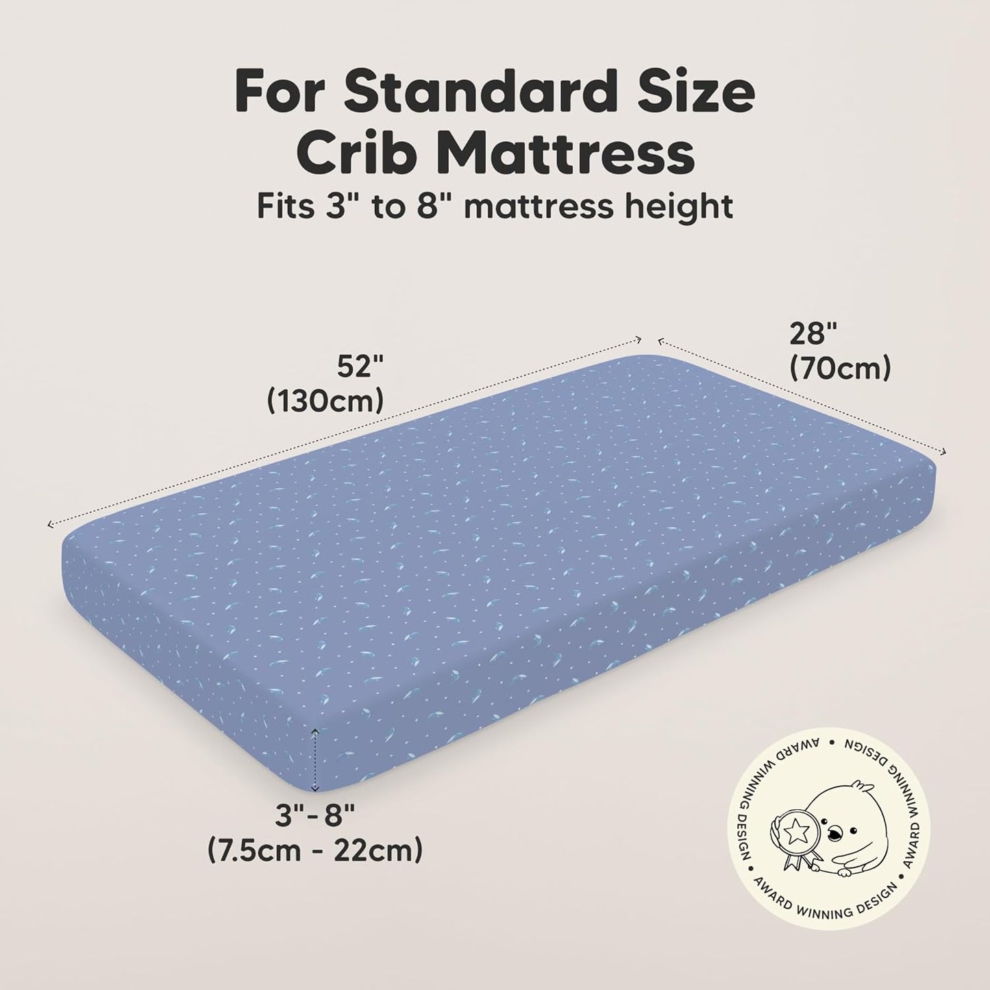 KeaBabies 2-Pack Organic Crib Sheets for Boys, Girls - 52x28 Fitted Crib Mattress Sheet Neutral, Breathable Jersey Cotton Cover for Baby Bed, Toddler Mattress, Soft & Cute Prints (Marine Muse)