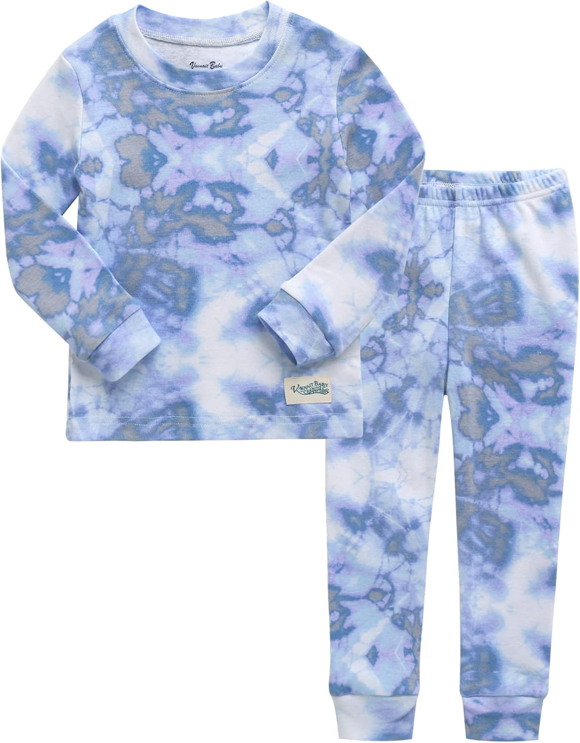 VAENAIT BABY 12M-12Y Toddler Kids Boys Girls 100% Cotton Marbling Tiedye Sung Fit Sleepwear Pajamas 2pcs Pjs Set