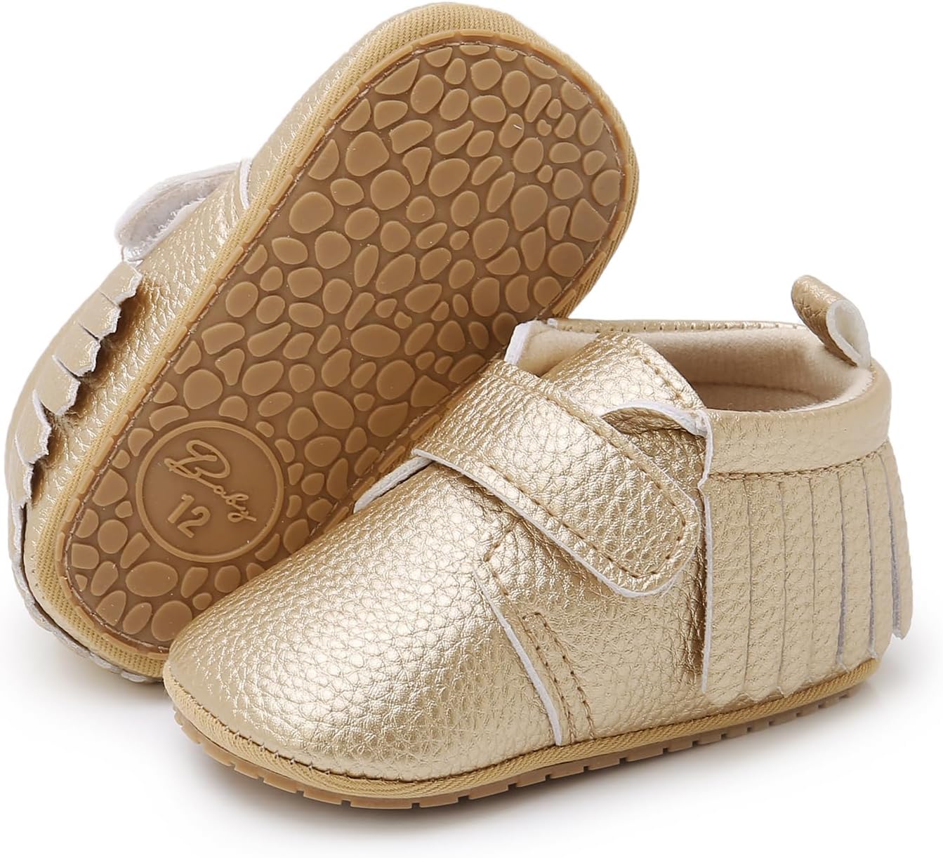 SOFMUO Baby Boys Girls High Top Ankle PU Leather Sneakers Soft Rubber Sole Infant Moccasins Newborn Oxford Loafers Anti-Slip Toddler Wedding Uniform Dress Shoes