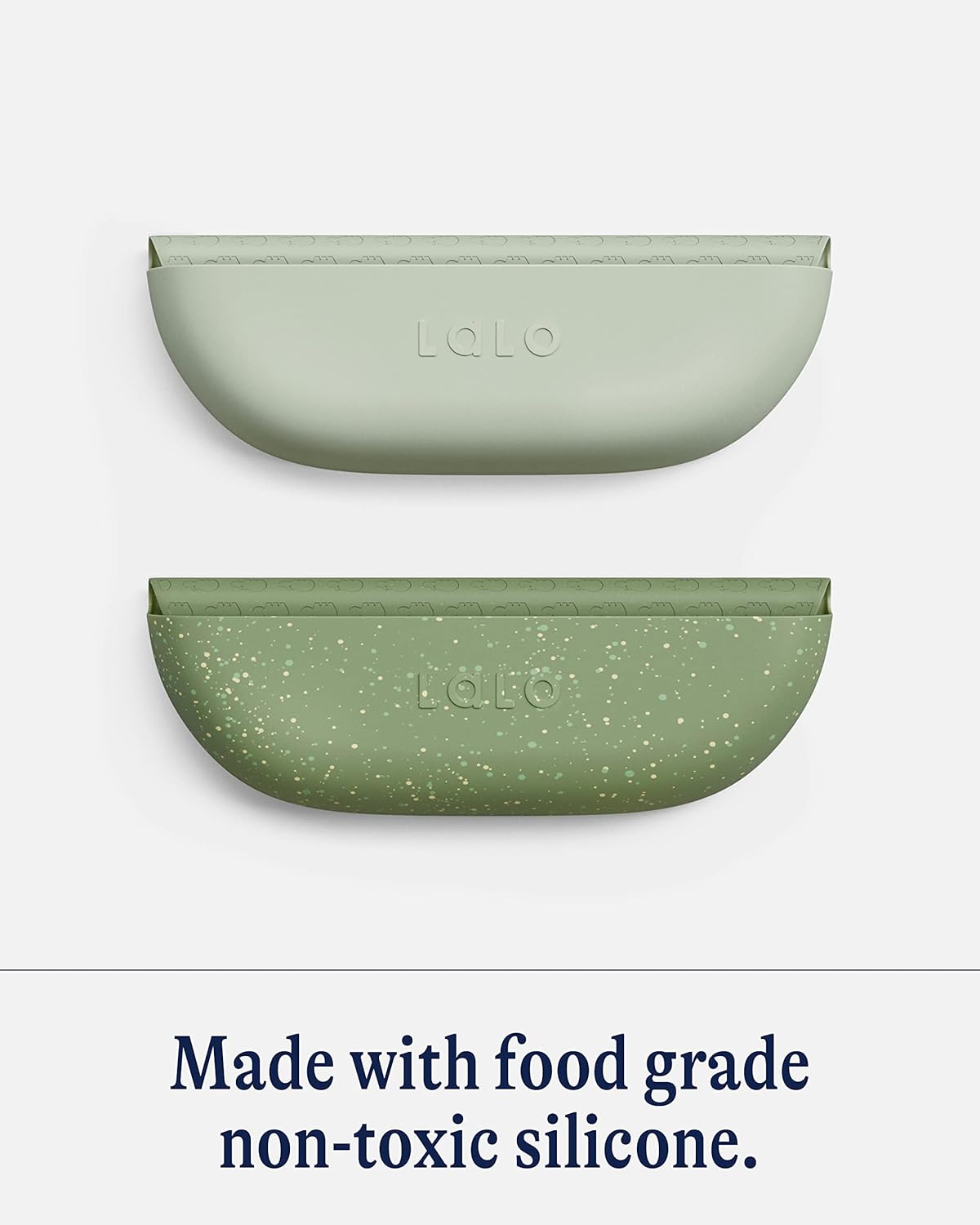 Lalo The Bib - Waterproof, Non-Toxic Silicone Baby Bib with Adjustable Neck Band & Silicone Food Pouch Catcher, Set of 2