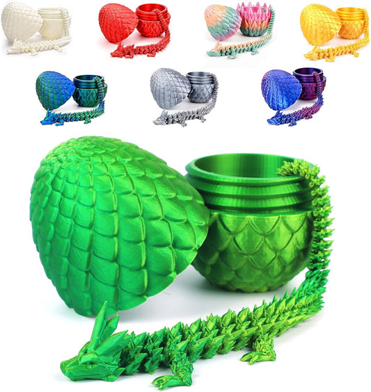 12inch Dragon Egg, Year of The Dragon, 3D Printed Dragon, Executive Desk Toys, Articulated Dragon, Fidget Toys Gifts for Graduates Students Teachers Adults (Yellow)