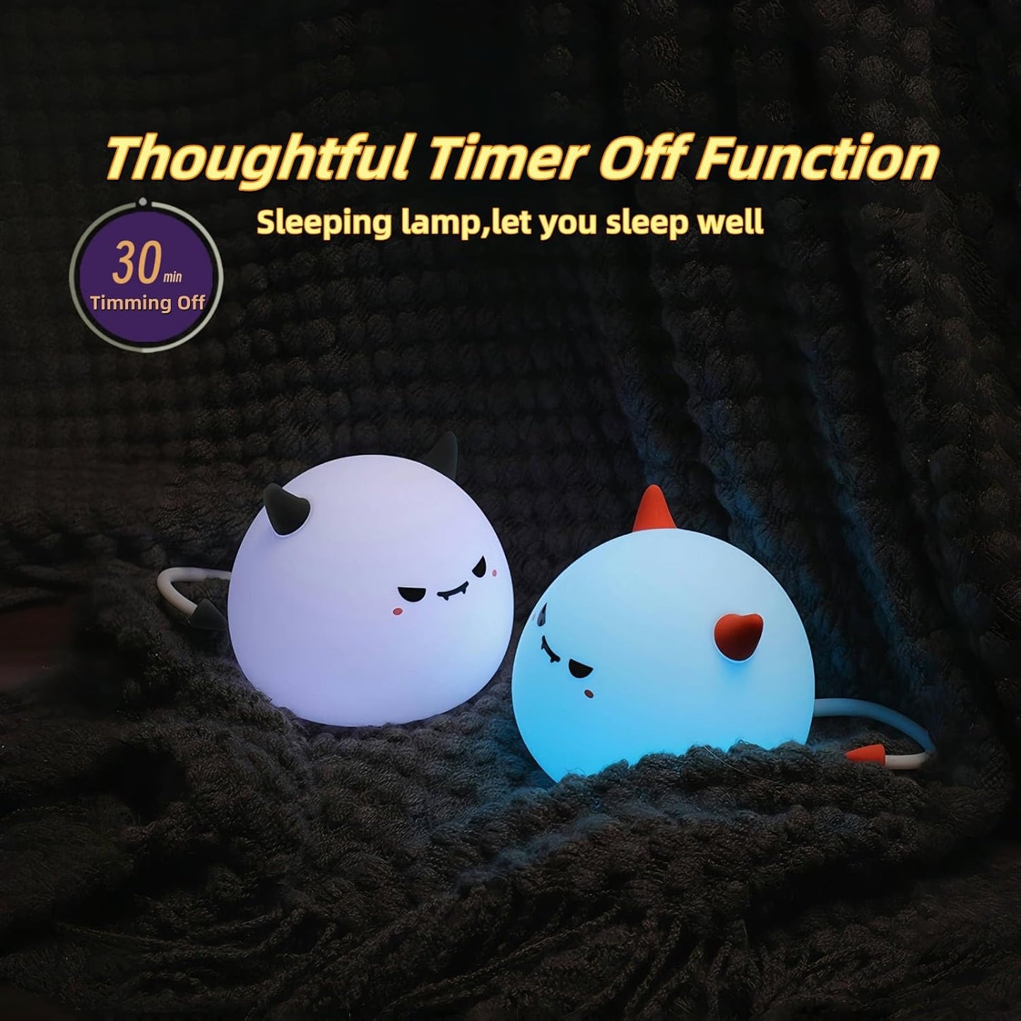 Cute Monster Night Light for Kids,Cute Monster lamp Soft Silicone Lamp 3 Level Dimmable Changing Rechargeable Breastfeeding Nursery Portable Kawaii Lamps,Bedside Lamp for Baby and Toddler,Boy Girls