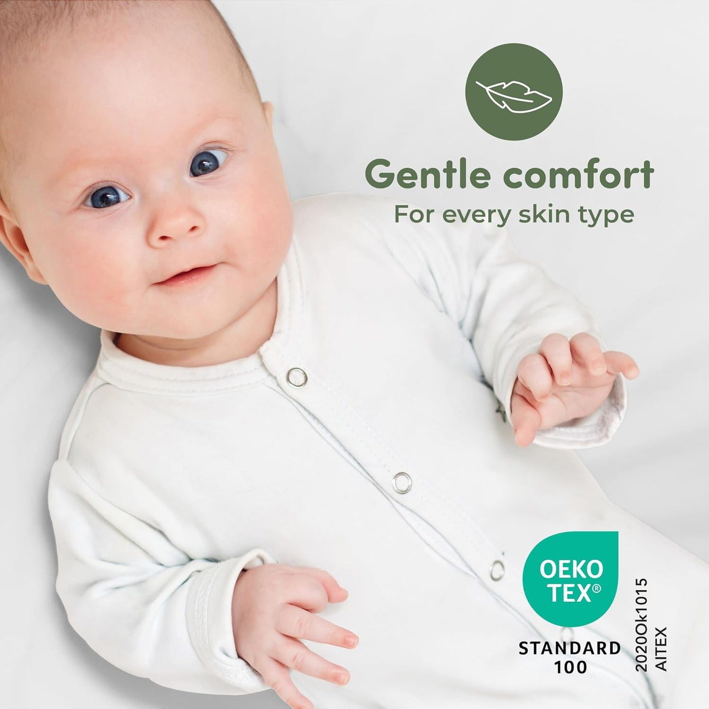 Sweety Fox 2-Pack Crib Sheets - Soft Cotton Jersey Fitted Sheets for Boys and Girls, Mini Crib Sheets, Toddler Bed Sheets (White/Sage)