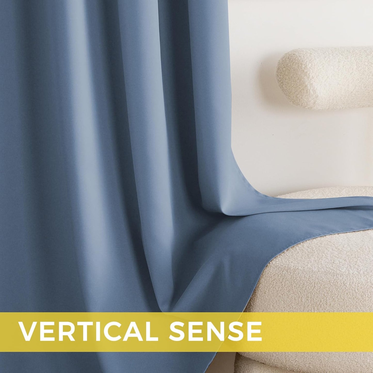 NICETOWN Stone Blue Blackout Curtains 90 inch Long, Thermal Insulated Grommet Privacy Energy Saving Shades for Bedroom, Living Room, Bathroom, Laundry, Patio, Closet, 2 Panels, W52 x L90