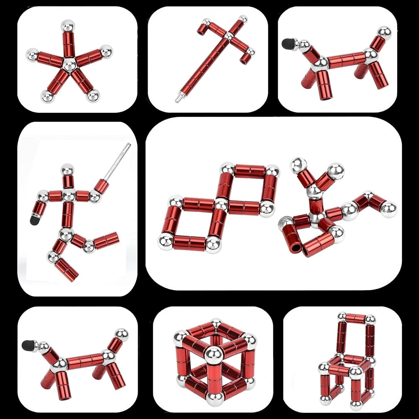 Fidget Pen,Magnetic Pen， Decompression Magnetic Fidget Toy Pen, Magnet Pen Fidget Toy Relieve Pressure Novel Toy Gifts for Kids or Friends! (Red)