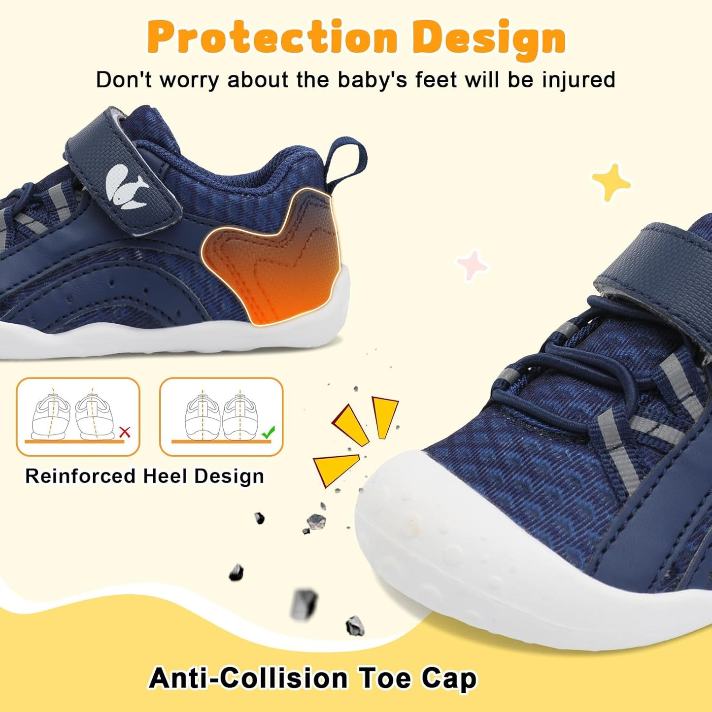 FEETCITY Wide Baby Shoes Boys Girls Baby Barefoot Shoes Breathable Infant Walking Shoe Crib Sock Shoe Toddler Sneakers Flexible