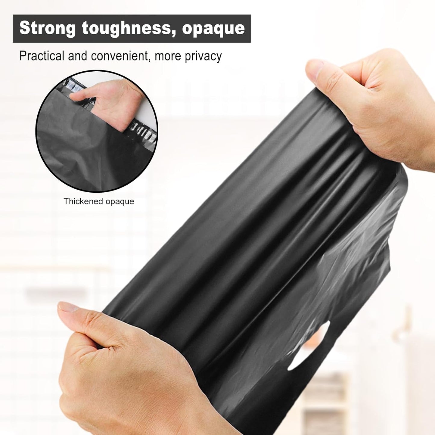 100 Pack Plastic Bags for Adult Diaper Disposal Handle Adult Diaper Disposal Self-Adhesive Strips to Seal in Odours Suitable for Elderly Nappy Care at Home and for Travel (White） (Black)