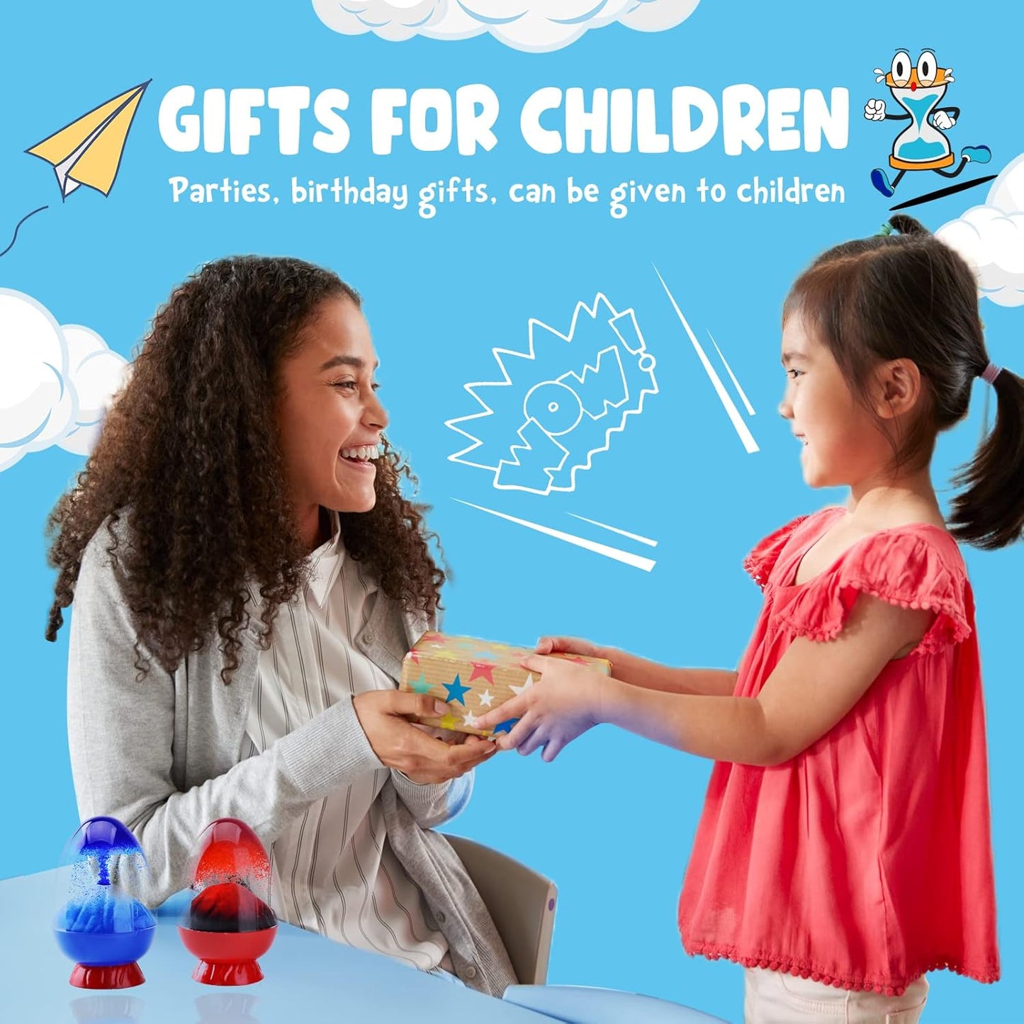 Egg-shaped liquid Motion bubble machine from The bottom up to erupt imitation volcanic toys Sensory Fidget Toys （2pcs in a pack）