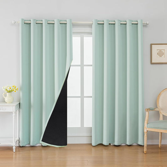 Anytime 100% Blackout Curtain Set, Thermal Insulated & Energy Efficiency Window Draperies for Guest Room, Full Shading Panels for Shift Worker and Light Sleepers（Light Blue, 2 Panels, 70W x 72L）