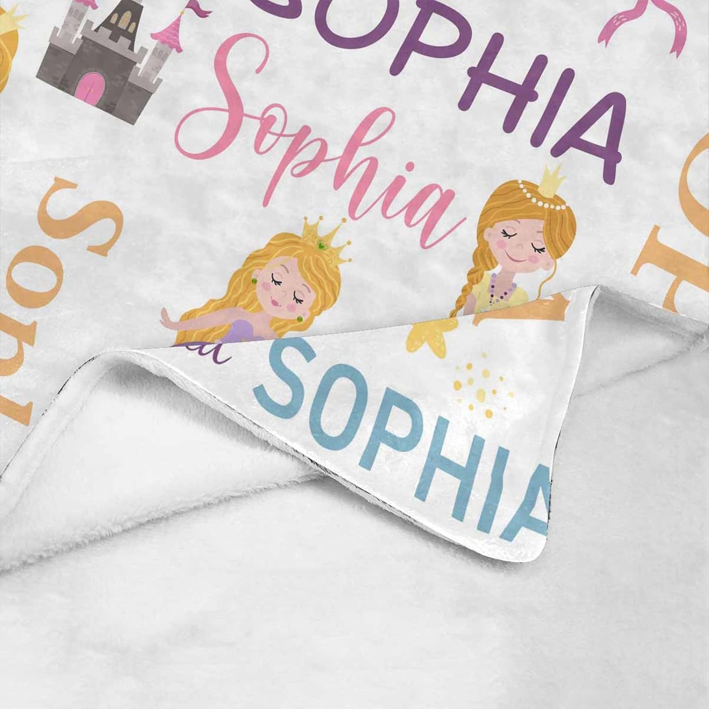 Personalized Baby Blanket with Name, Custom Pincess Name Blanket Toddler Girls Soft Flannne Swaddling Blankets Customized Monogram Memorial Gift from Nana for Infant Newborn Shower