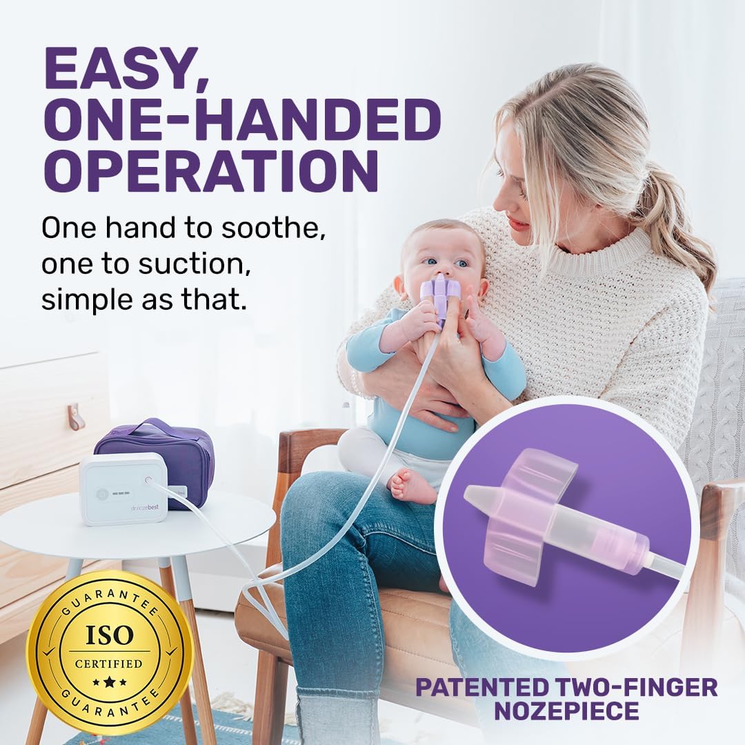Dr. Noze Best - NozeBot | Electric Baby Nasal Aspirator | Hospital Grade Suction | Nose Sucker and Nasal Vacuum | Safe for Infants and Toddlers (Mild to Severe Congestion - The Original NozeBot)