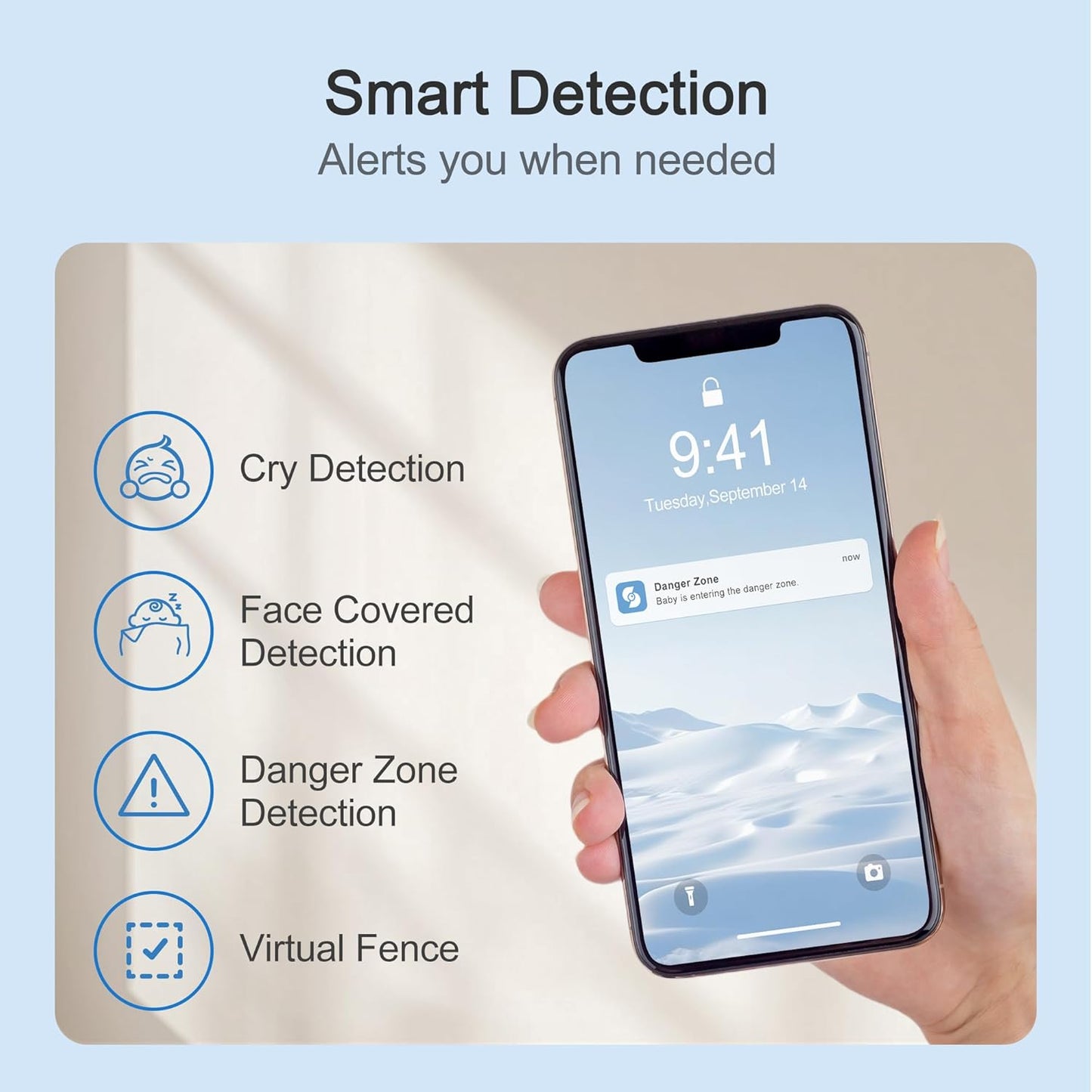 Simsky Video Baby Monitor with 2× 4MP Camera, 7" HD Touch Screen WiFi Smart Audio Monitor, 6X Optical Quality Zoom, App Remote Access, AI Tracking, Intelligence Detection, 32GB Local Storage