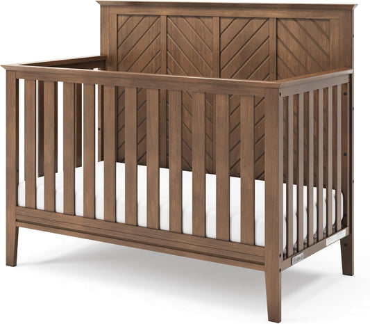 Child Craft Atwood 4-in-1 Convertible Crib, Baby Crib Converts to Day Bed, Toddler Bed and Full Size Bed, 3 Adjustable Mattress Positions, Non-Toxic, Baby Safe Finish (Cocoa Bean Brown)