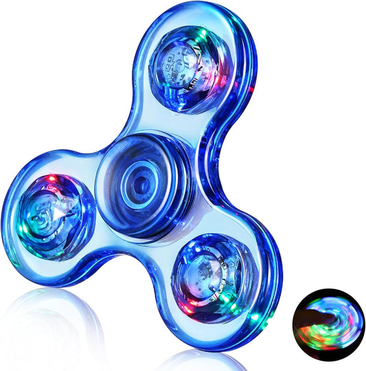 Gigilli Fidget Spinners, LED Light Up Sensory Fidget Toys for Kids, Glow in The Dark Party Favors for Kids 4-8-12, ADHD Anxiety Stress Relief Goodie Bag Stuffers Birthday Classroom Prizes Return Gifts