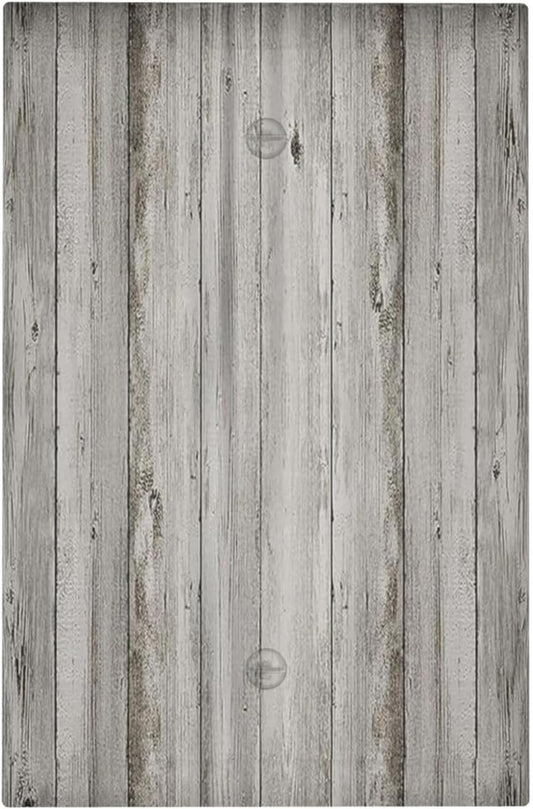 Light Switch Cover Plate Farmhouse Rustic Grey Barn Door Wood 1 Gang No Device Blank Electrical Wall Plates Faceplate Decorative Switch Plate for Bedroom Cabin Decor