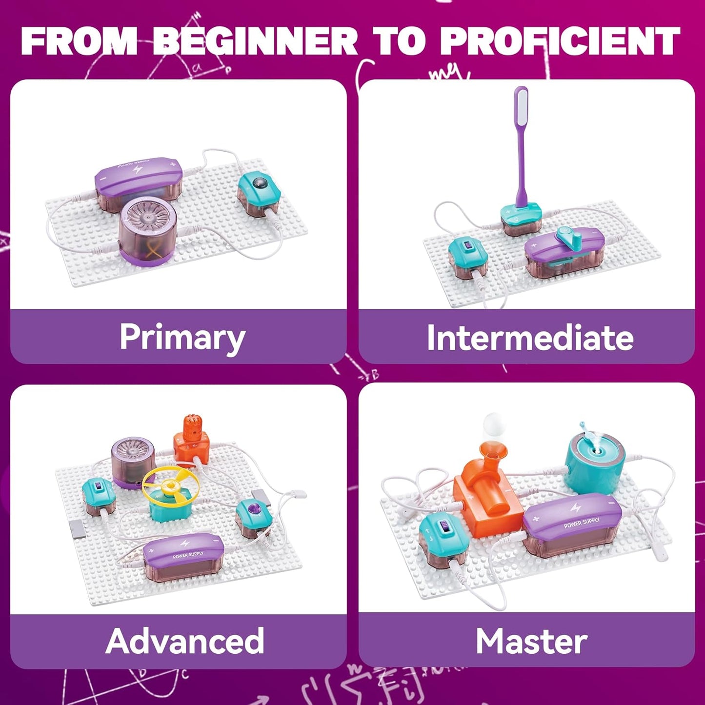 SMILESSKIDDO Circuit Board for Kids, 45 PCS DIY Electronics Exploration Kit with 100+ Projects, Physics Science Experiments, School Family STEM Educational Toy Gift for Kids 6+