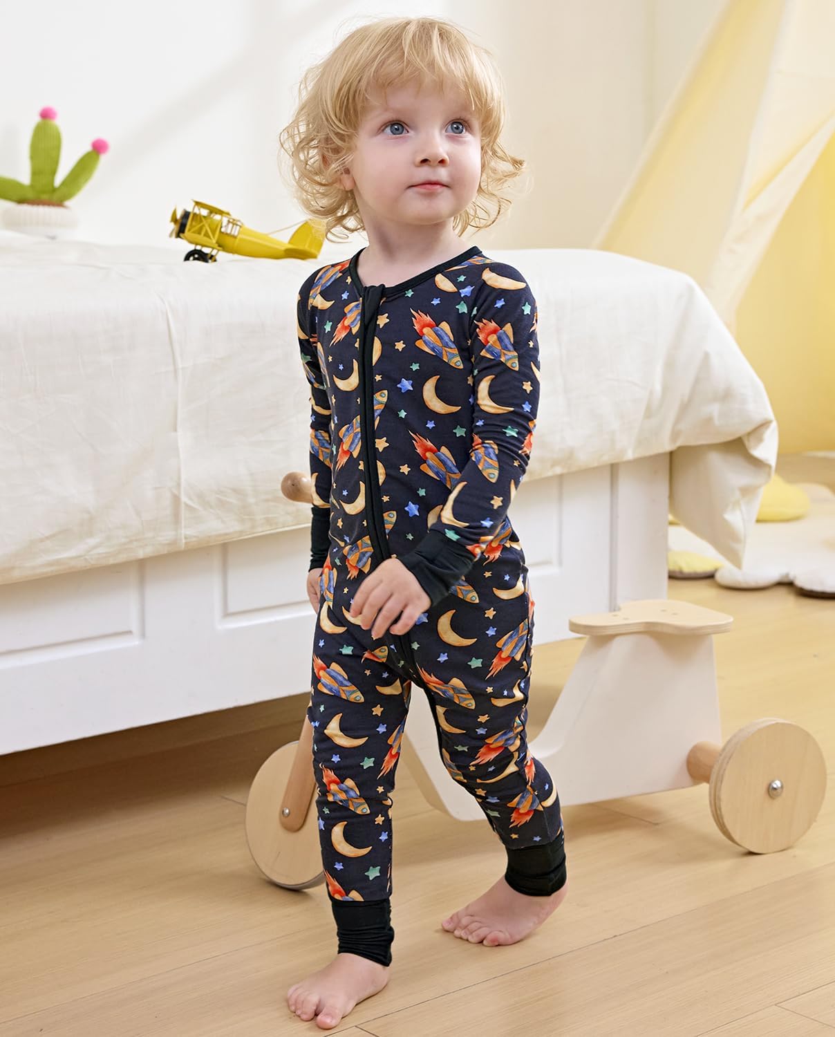 Bamboo Viscose Baby Convertible Footie Pajama, Zipper Pajamas for Baby Boys & Girls, Sleep & Play Footed Pjs