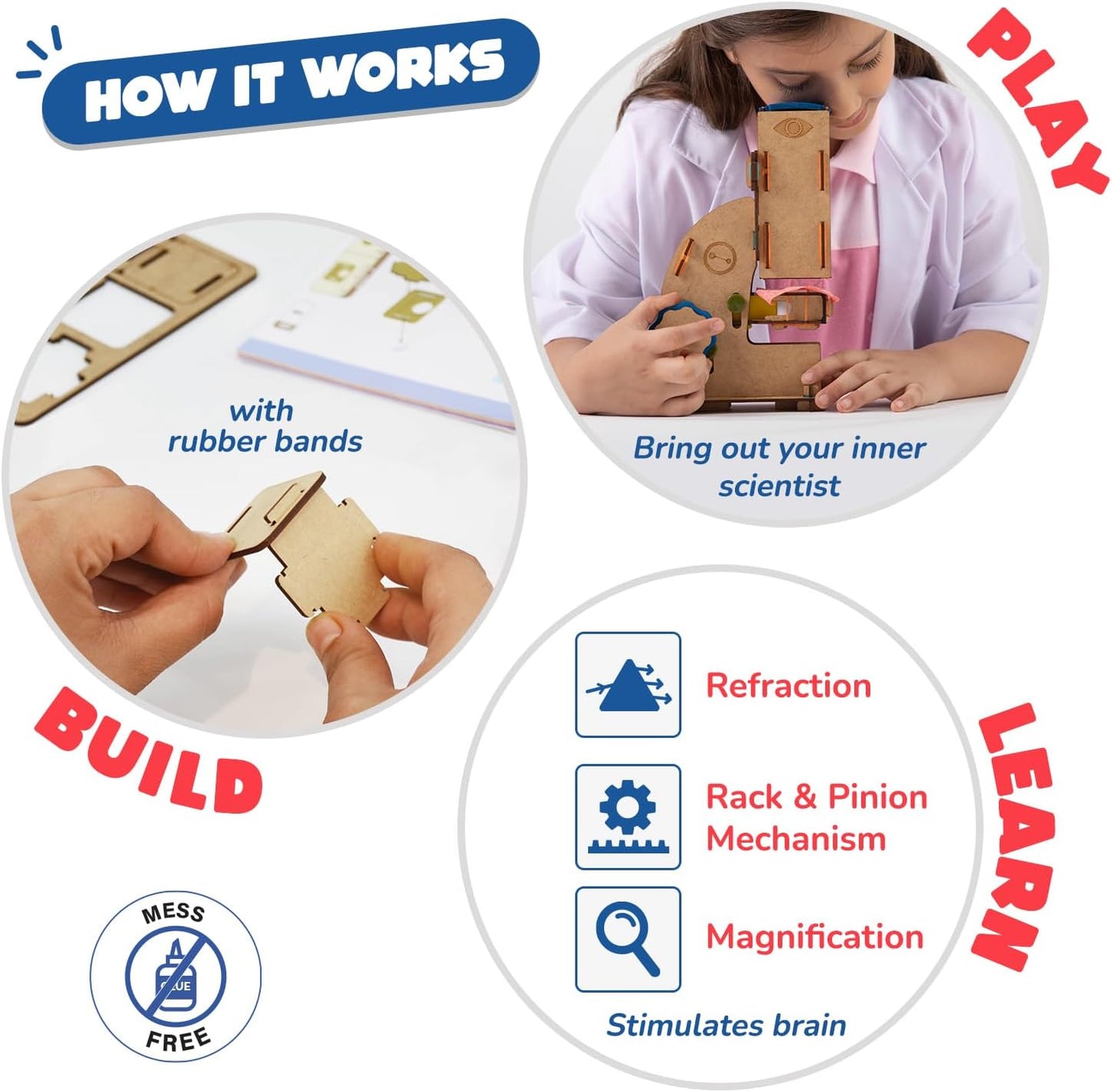 Smartivity Microscope 100x Zoom STEM Toy for Kids Age 8 to 14 Years Old | Cool Birthday Gifts Ideas for Boys & Girls | DIY Science Toys for 8,9,10,11,12,13,14 Years I Wooden Engineering Game