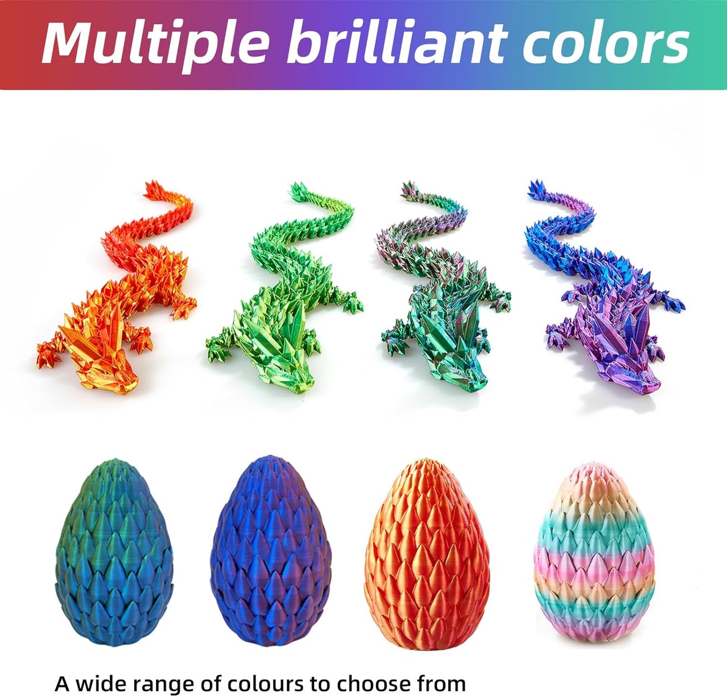 Easter Eggs 3D Printed Dragon Egg Dragon Eggs with Dragon Inside Fidget Toys Pendant Desk Decorative Easter Egg Fillers Easter Gifts for Boys Kids Home Office Decor (Laser Purple)