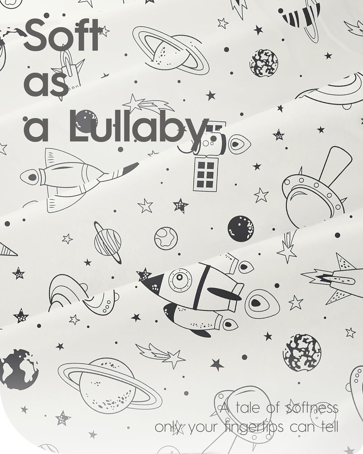 Bassinet Sheets for Baby Boy Girl, TotBasic Buttery Soft Universal Bassinet Fitted Sheet, Compatible with Halo, Mika Micky, Baby Delight, Dream On Me, Maxi COSI and More Bassinet Mattress(Space)