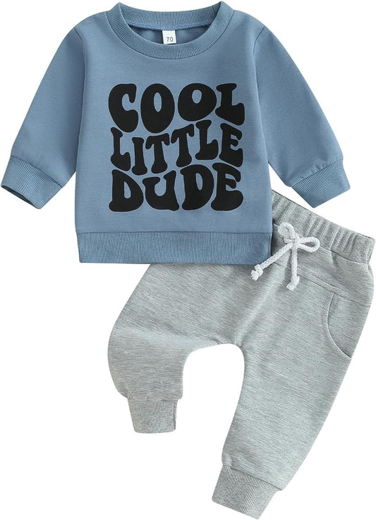 Baby Boy Clothes Fall 6 12 18 24 Months Football Long Sleeve Pullover Tops & Pant Sets Toddler Winter Outfits