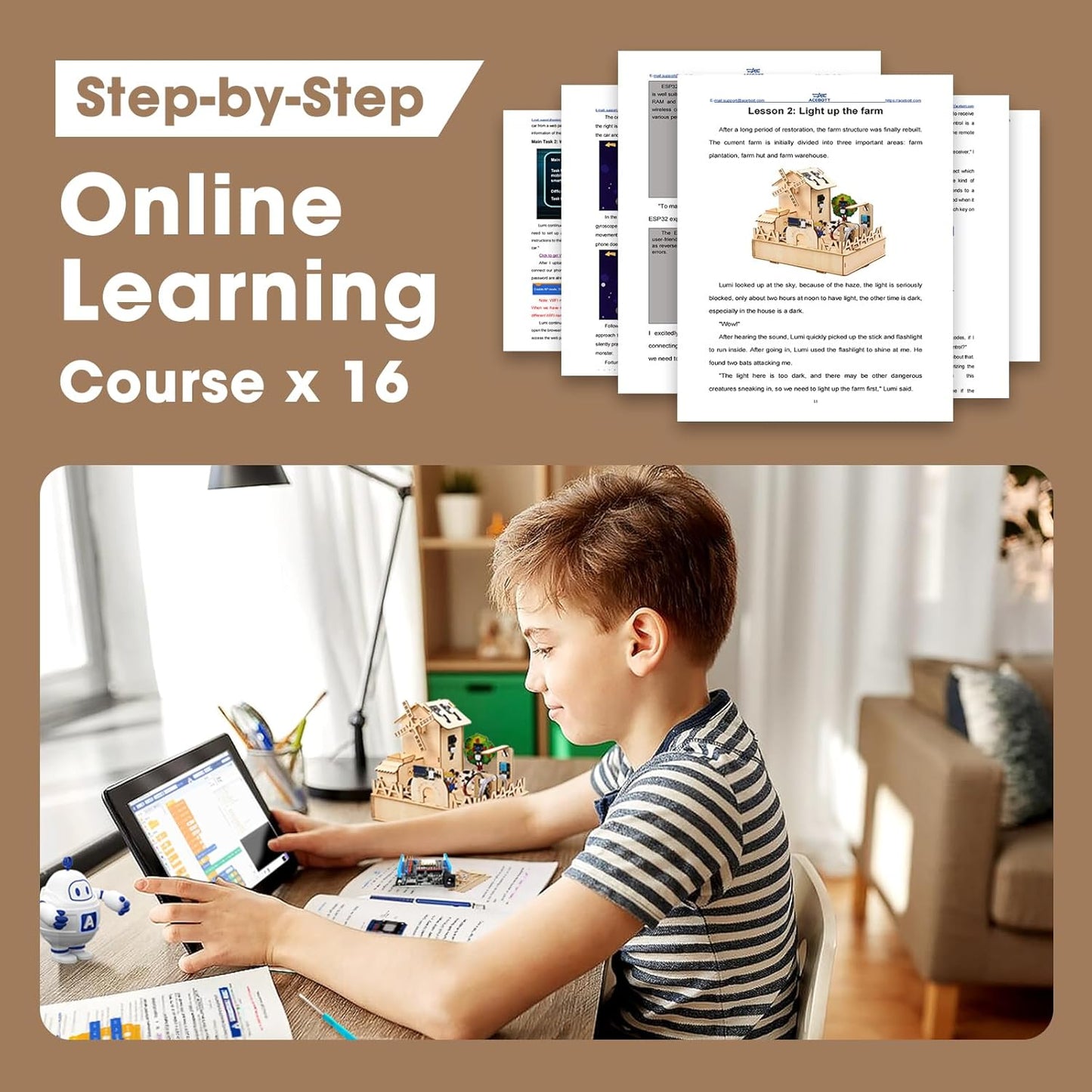 STEM Kit for Kids Age 12+,ACEBOTT ESP32 Smart Farm STEM Kits Compatible with Arduino & Scratch,Automatic Watering & Pet Feeder,DIY Coding Project Gift for Teens & Adults(NO Anti-Reverse)