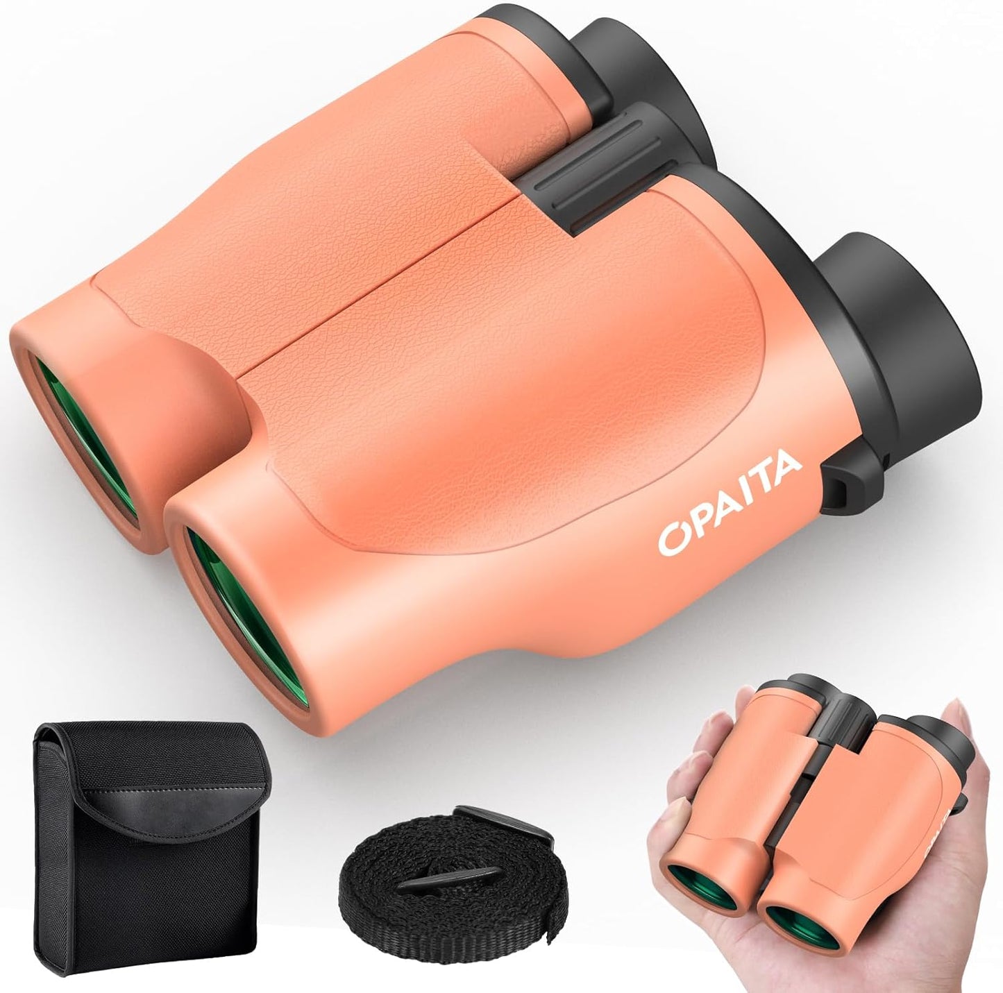 Compact Binoculars for Adults High Powered - OPAITA 20x32 Small Binoculars for Adults Kids with Low Light Vision for Hunting Cruise Ship Travel Concert Hiking Orange