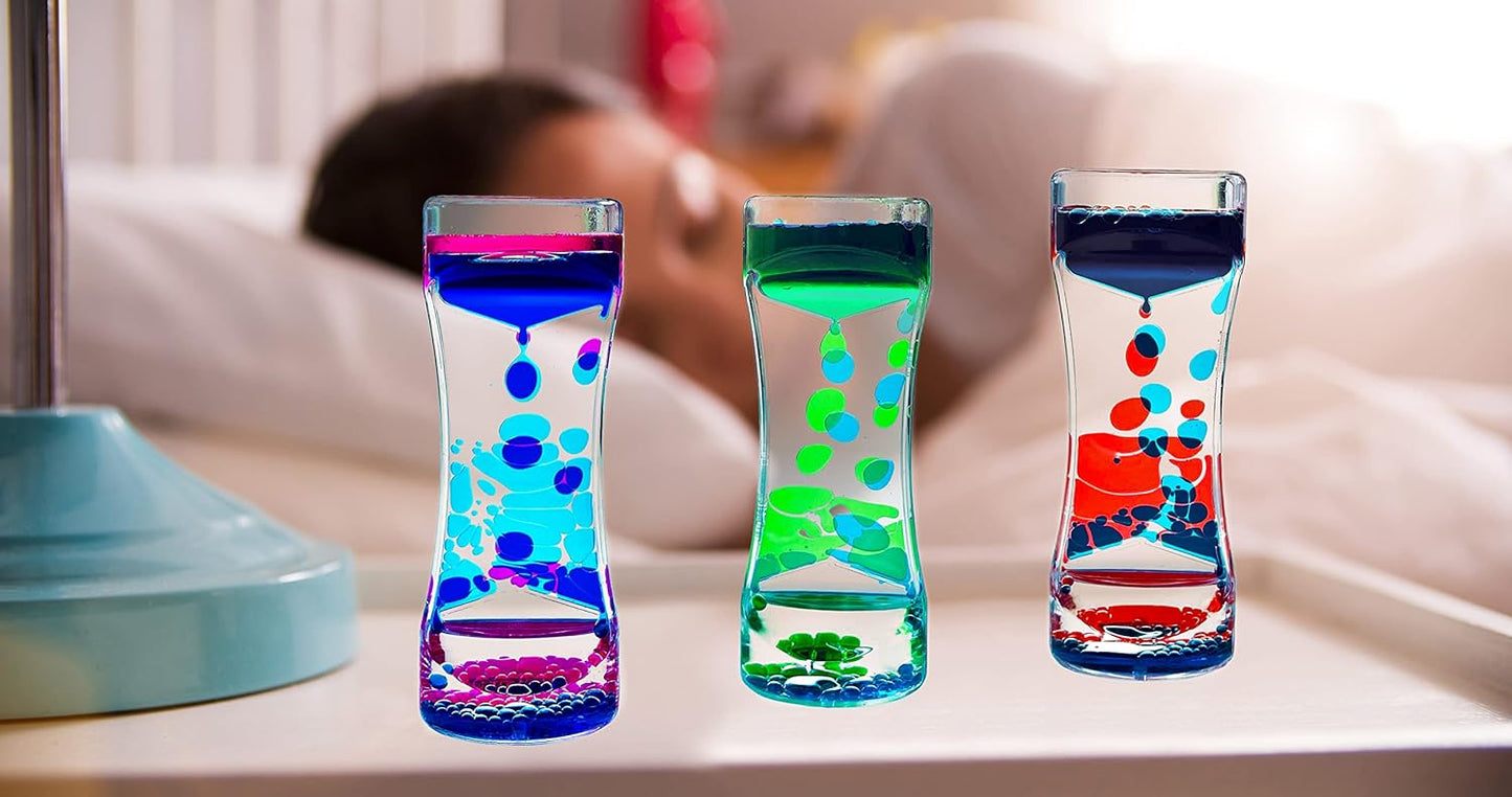 Liquid Motion Bubbler for Kids and Adults Pack of 2 Great Rainbow Series Liquid Bubbler Timer Sensory Fidget Relaxation Stress Relief and Anxiety Relief Relaxing Autism