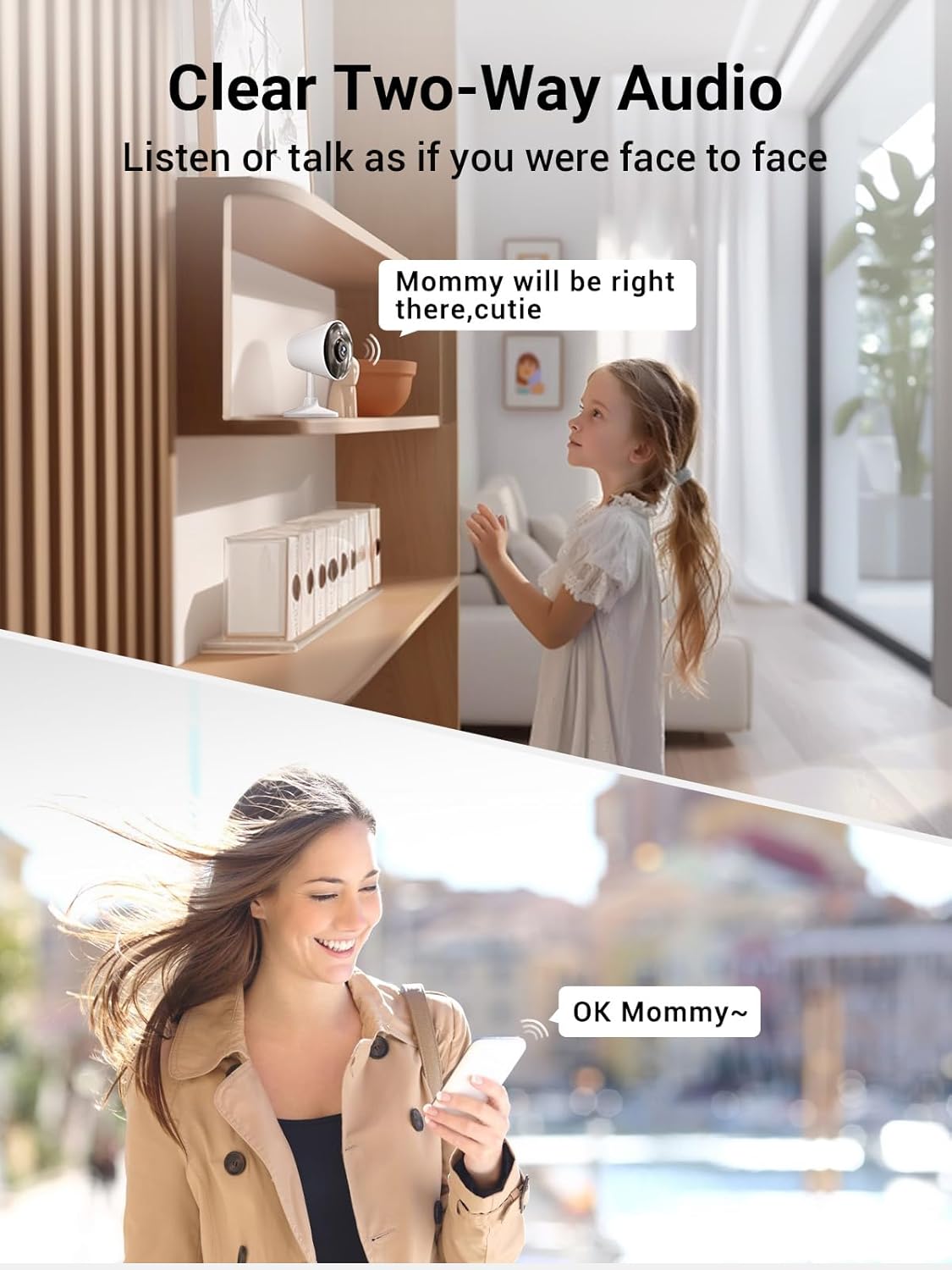 [5G & 2.4G] Indoor/Outdoor Security Camera for Home, Baby/Elder/Dog/Pet Camera with Phone App, Wi-Fi Camera w/Spotlight, Color Night Vision, 2-Way Audio, 24/7, SD/Cloud Storage, Work w/Alexa, 2Pack