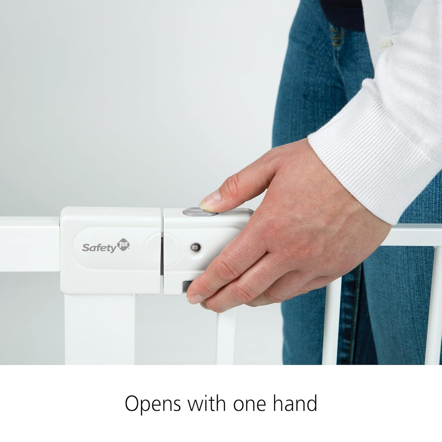 Safety 1st Easy Install Baby Gate for Doorways, Auto-Close Pressure-Mounted Magnetic Latch, Indoor Dog Gates, No Drilling, Fits 29"-38", Black