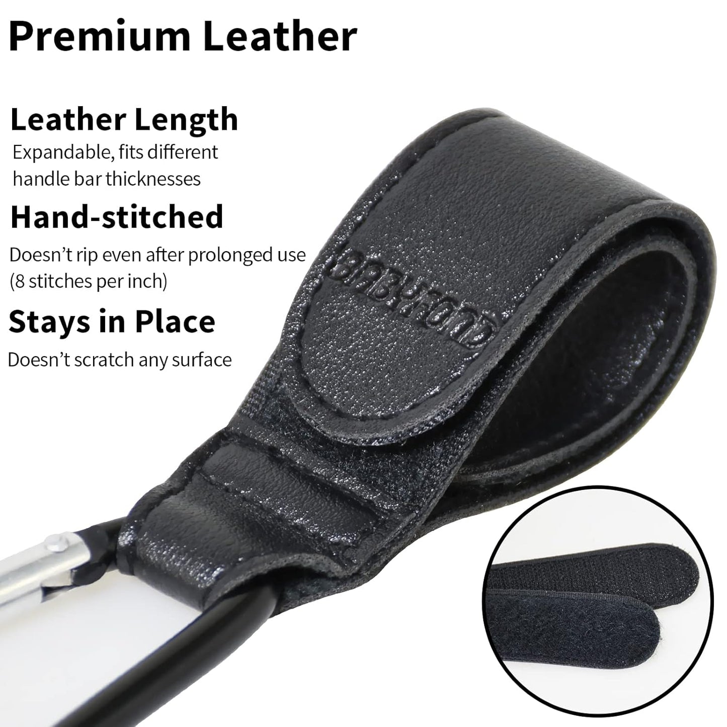 Stroller Hooks for Hanging, 2 PCS Durable Leather Style Stroller Clip Straps, Baby Stroller Hooks for Diaper Bags Grocery Shopping Bags, Mommy Hook for Stroller (Black)