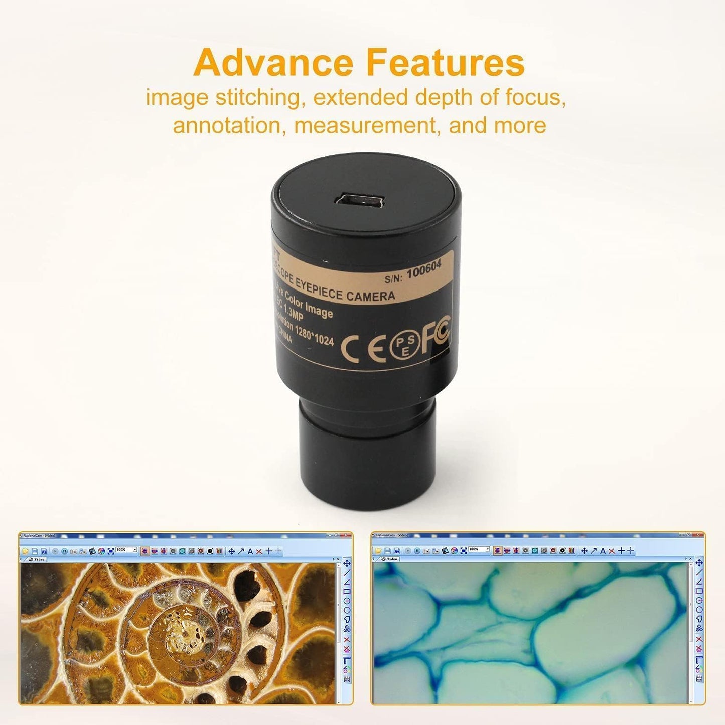 SWIFT SW380B Binocular Compound Microscope,40X-2500X with 1.3MP Camera,100pcs Microscope Slides,Microscope Kit for Students School Lab