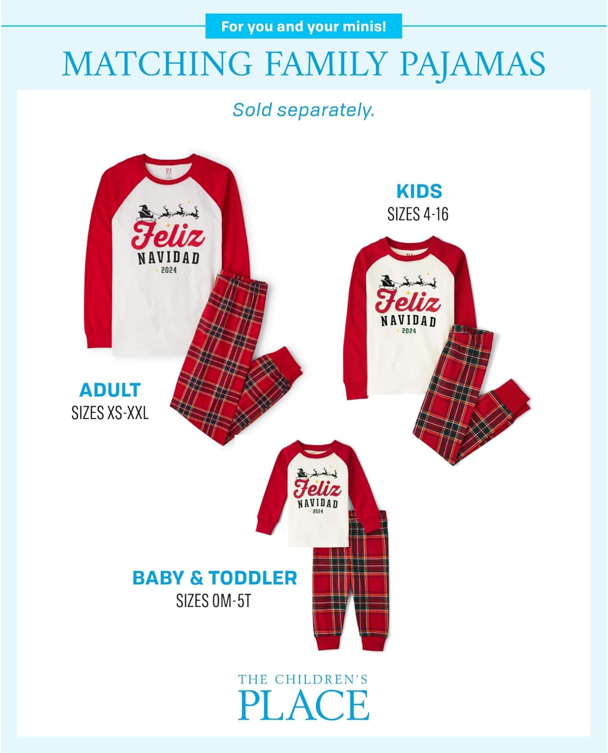 The Children’s Place Family Matching, Christmas and Holiday Pajama Sets, Cotton