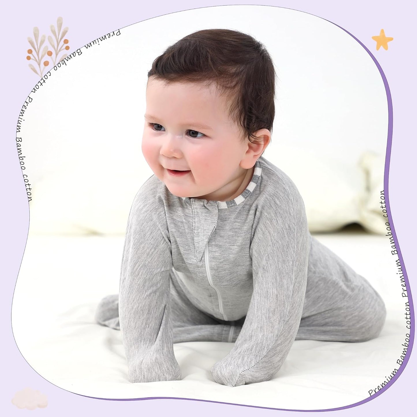 PuppyPaws Baby Sleep Sack 2-Pack Set, Transitional Swaddle, Sleep Sack 6-9 Months, Wearable Blanket Baby with 2-Way Zipper Summer, 95% Rayon derived from Bamboo, 5% Spandex