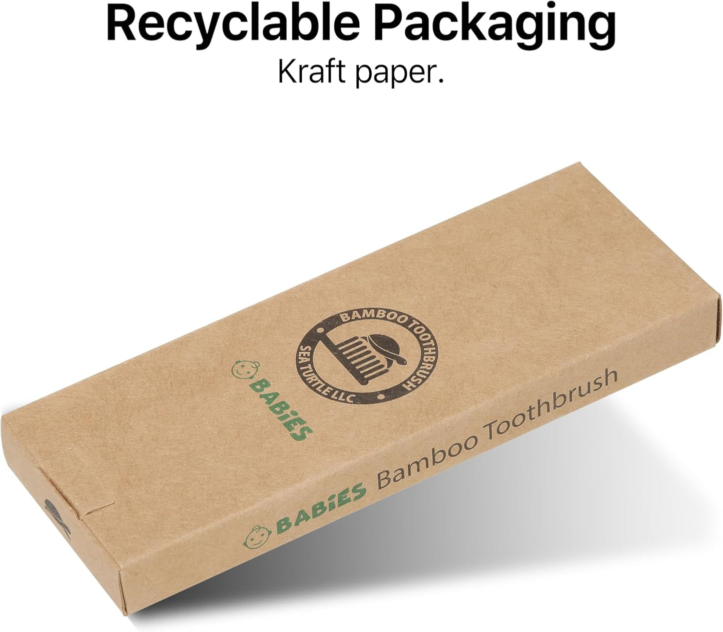 Sea Turtle Plant-Based Bristles, Ultra-Soft Bamboo Toothbrushes, Natural Toothbrush for Babies (4 Pack)