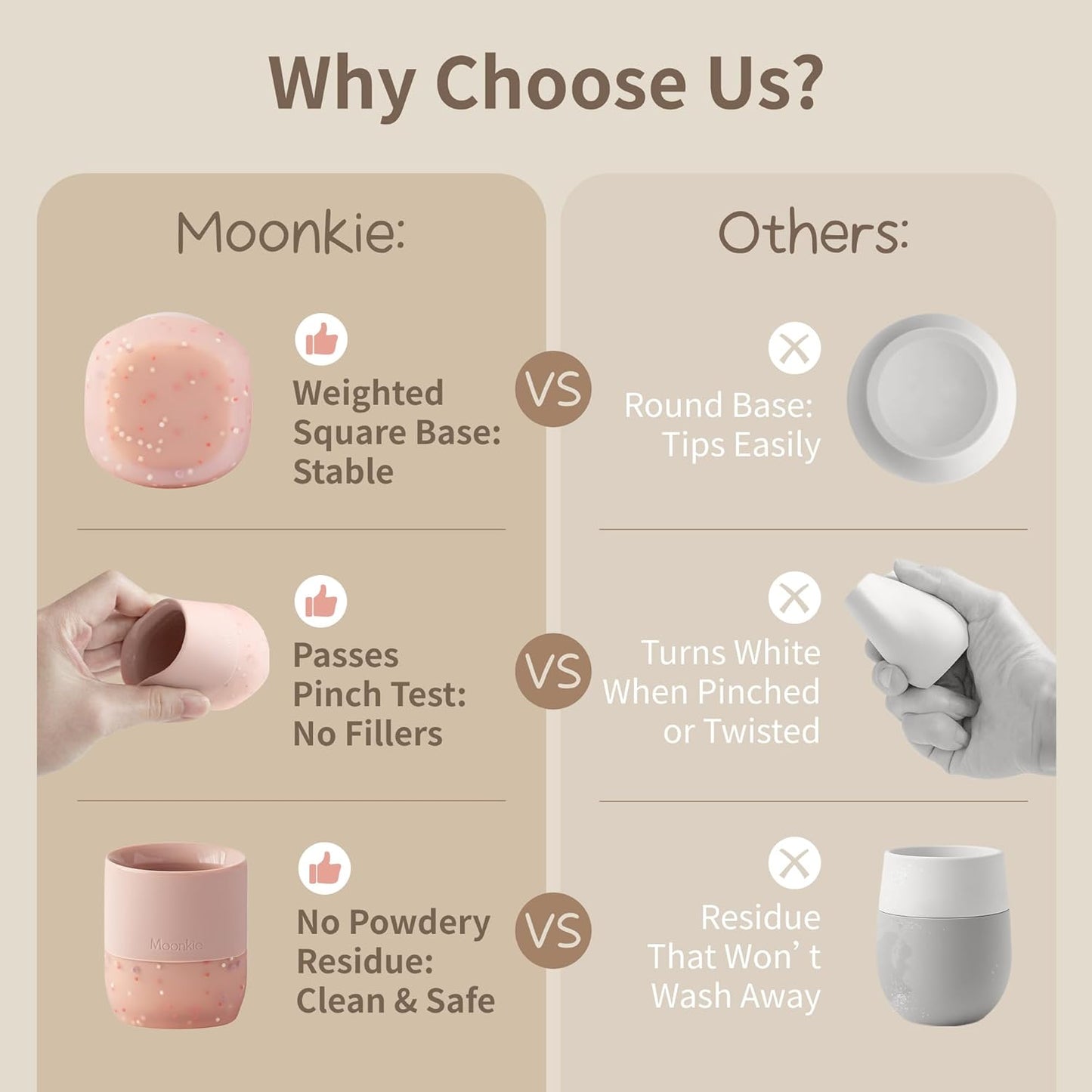 Moonkie Silicone Baby Cup 4 Months+ | Open Training Drinkware for Infants with Confetti Sprinkles | Baby-Led Weaning Essential | 2 oz (Blush, 1 Pack)