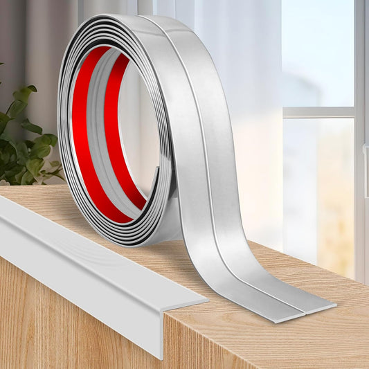Flexible Wall Corner Protector Moulding Trim Peel and Stick Wall Corner Guards Edge Protector Self Adhesive Molding Trim Strip for Edge Ceiling (Silver, 0.8 in x 10 Ft)