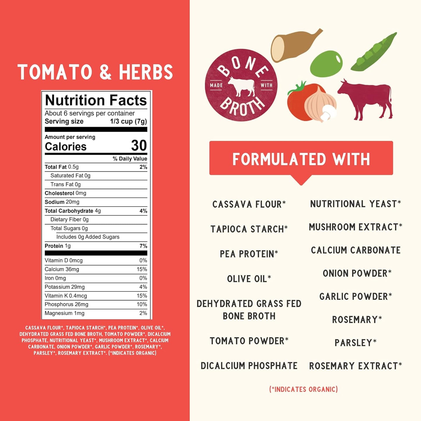 Serenity Kids 6+ Months Grain Free Puffs Toddler & Baby Snack | No Added Sugar, Gluten & Rice Free, Allergen Free | Made with Organic Cassava, Veggies, and Herbs | Tomato & Mushroom | 1 Count