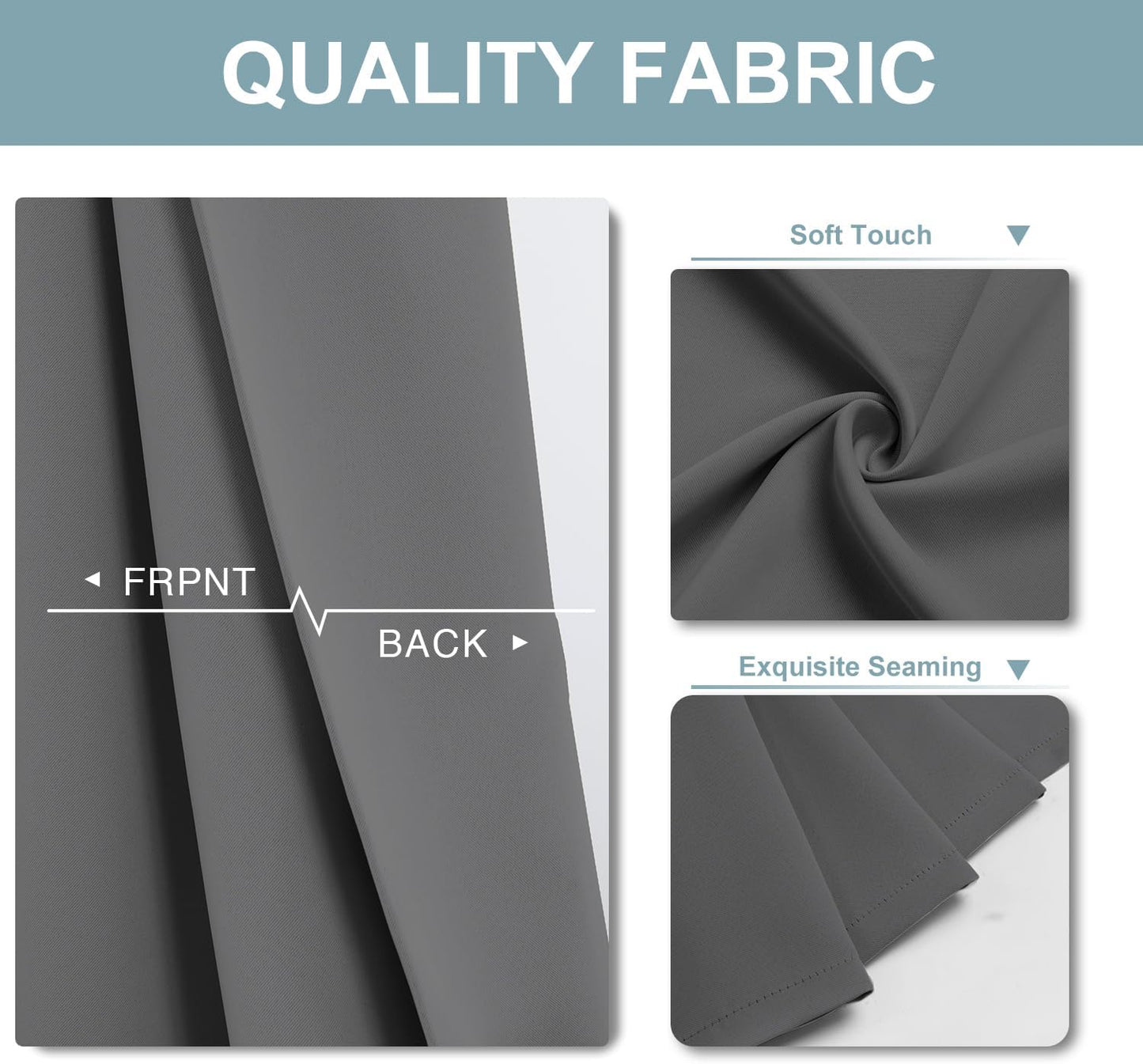 ChrisDowa Blackout Curtains 72 inches Long for Bedroom - 2 Panels Set Grommet Thermal Insulated Room Darkening Curtains for Living Room (Grey, 42 x 72 Inch)